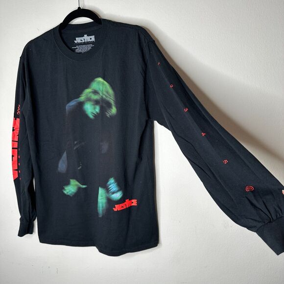 Justin Bieber Crawl Justice Graphic 2021 Black Long Sleeve Crew Tee M - Picture 2 of 10